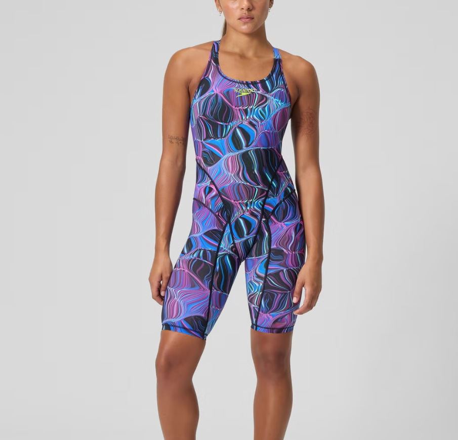 SPEEDO Women's Printed Vanquisher Kneeskin Multicolor Purple