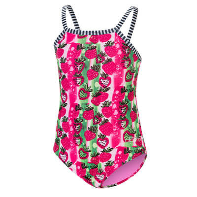 Little Dolfin Uglies Very Berry Printed Scoop Front Once Piece with Straight Back