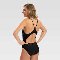 Dolfin Womens XtraSleek Team Solid Black V-2 Back One Piece