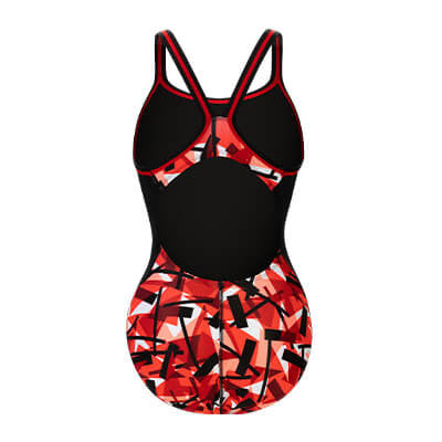 Dolfin Reliance Razor Red Color Block DBX Back One Piece